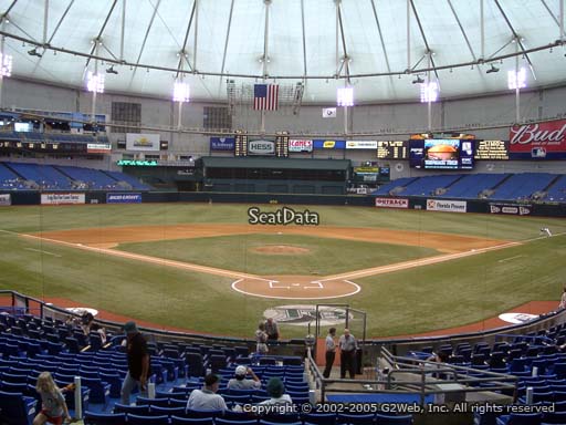 Seat view from section 101 at Tropicana Field, home of the Tampa Bay Rays