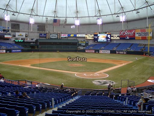 Seat view from section 103 at Tropicana Field, home of the Tampa Bay Rays