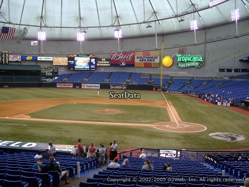 Seat view from section 109 at Tropicana Field, home of the Tampa Bay Rays