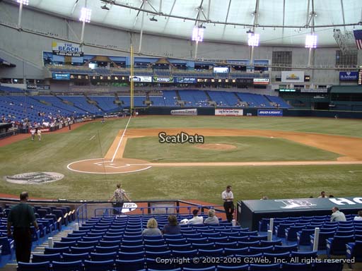 Seat view from section 110 at Tropicana Field, home of the Tampa Bay Rays