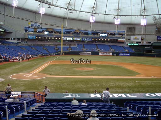 Seat view from section 112 at Tropicana Field, home of the Tampa Bay Rays