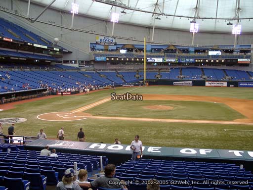 Seat view from section 114 at Tropicana Field, home of the Tampa Bay Rays