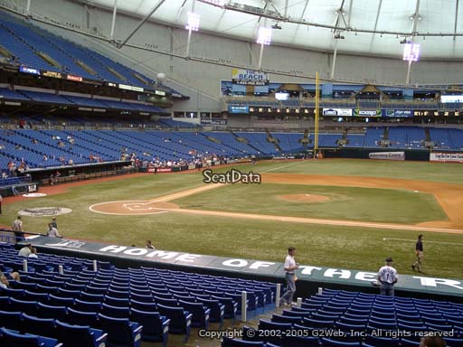 Seat view from section 116 at Tropicana Field, home of the Tampa Bay Rays