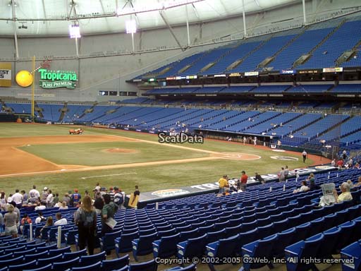 Seat view from section 121 at Tropicana Field, home of the Tampa Bay Rays