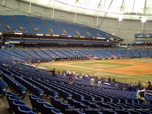 Seat view from section 128 at Tropicana Field, home of the Tampa Bay Rays