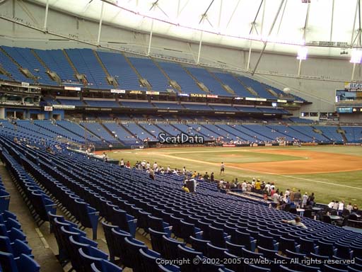 Seat view from section 130 at Tropicana Field, home of the Tampa Bay Rays