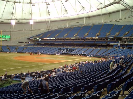Seat view from section 131 at Tropicana Field, home of the Tampa Bay Rays