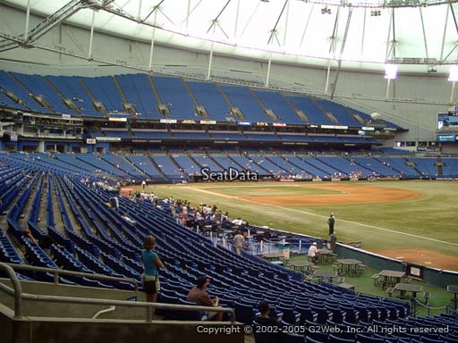 Seat view from section 134 at Tropicana Field, home of the Tampa Bay Rays