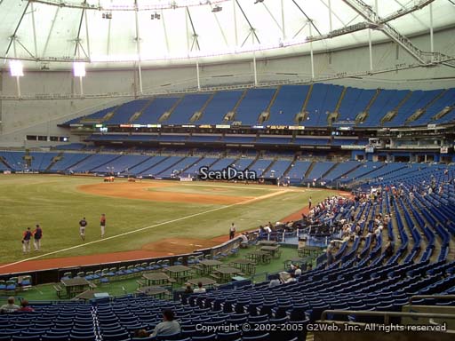 Seat view from section 135 at Tropicana Field, home of the Tampa Bay Rays