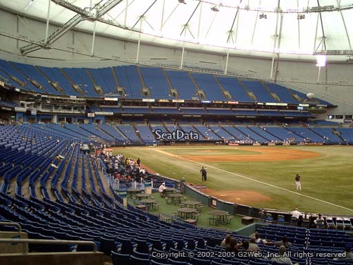 Seat view from section 136 at Tropicana Field, home of the Tampa Bay Rays