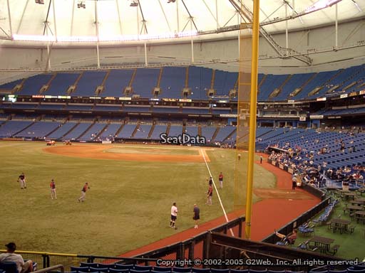 Seat view from section 139 at Tropicana Field, home of the Tampa Bay Rays