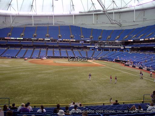 Seat view from section 143 at Tropicana Field, home of the Tampa Bay Rays
