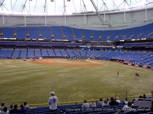Seat view from section 145 at Tropicana Field, home of the Tampa Bay Rays