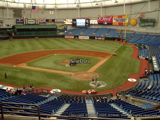 Seat view from section 203 at Tropicana Field, home of the Tampa Bay Rays