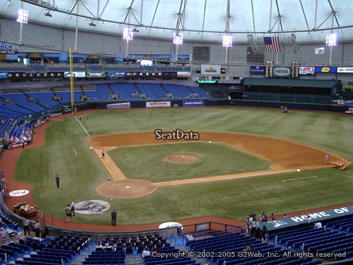 Seat view from section 206 at Tropicana Field, home of the Tampa Bay Rays