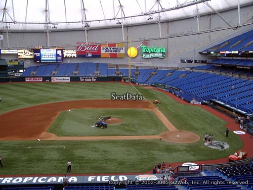 Seat view from section 209 at Tropicana Field, home of the Tampa Bay Rays