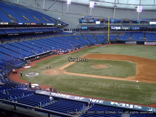 Seat view from section 212 at Tropicana Field, home of the Tampa Bay Rays