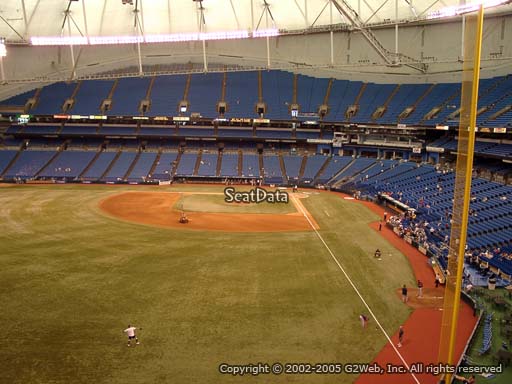 Seat view from section 347 at Tropicana Field, home of the Tampa Bay Rays