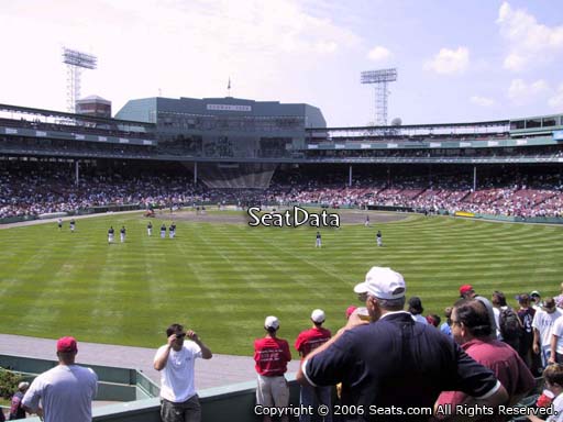 Seat view from bleacher section BL 37 at Fenway Park, home of the Boston Red Sox
