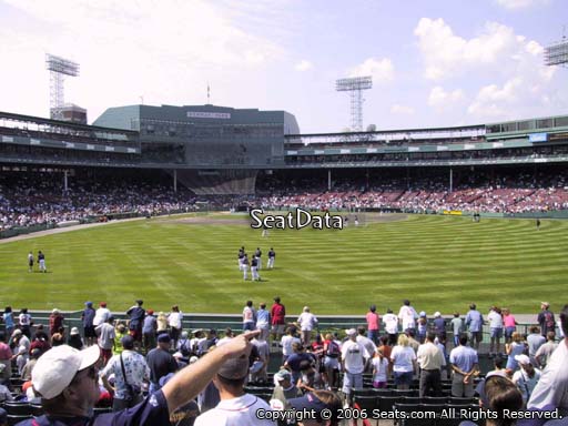 Seat view from bleacher section BL 39 at Fenway Park, home of the Boston Red Sox