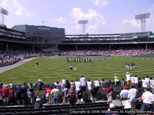 Seat view from bleacher section BL 43 at Fenway Park, home of the Boston Red Sox