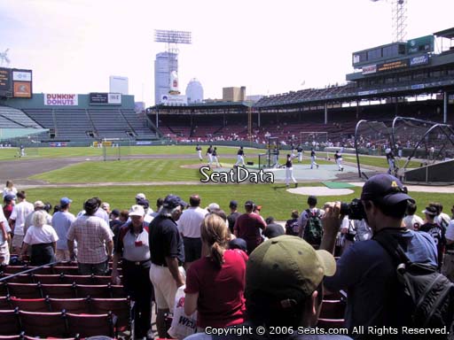 Seat view from field box section 58 at Fenway Park, home of the Boston Red Sox