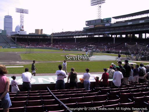 Seat view from field box section 64 at Fenway Park, home of the Boston Red Sox