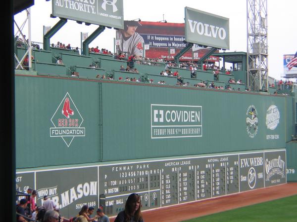 Photo of the Green Monster Seats at Fenway Park