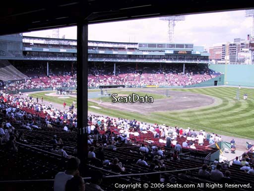 Seat view from Grandstand section 10 at Fenway Park, home of the Boston Red Sox