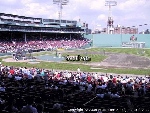 Seat view from Grandstand section 14 at Fenway Park, home of the Boston Red Sox