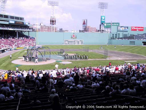 Seat view from Grandstand section 17 at Fenway Park, home of the Boston Red Sox