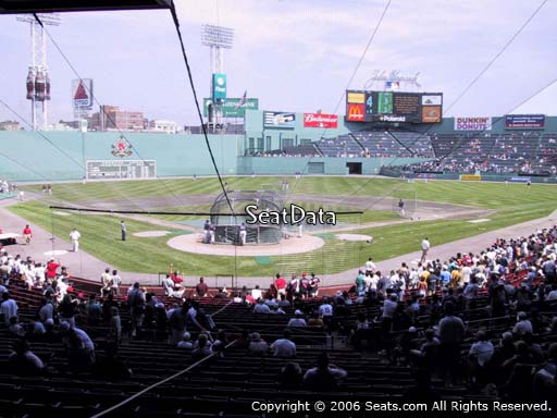 Seat view from Grandstand section 20 at Fenway Park, home of the Boston Red Sox