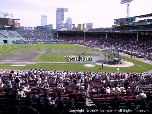 Seat view from Grandstand section 25 at Fenway Park, home of the Boston Red Sox