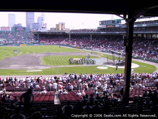 Seat view from Grandstand section 26 at Fenway Park, home of the Boston Red Sox