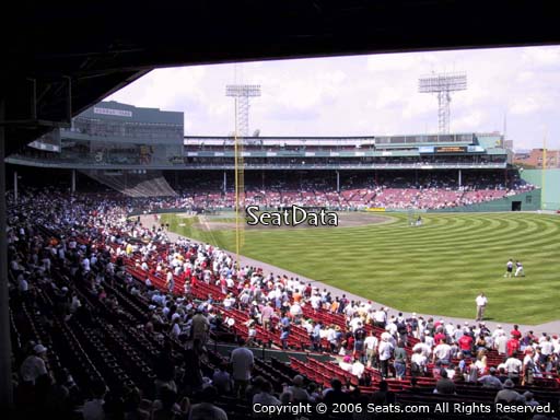 Seat view from Grandstand section 4 at Fenway Park, home of the Boston Red Sox
