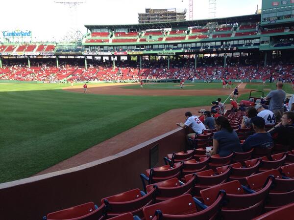 View from Loge Box 164 at Fenway Park. Home of the Boston Red Sox.