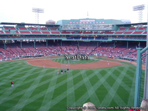 Seat view from Green Monster section M10 at Fenway Park, home of the Boston Red Sox