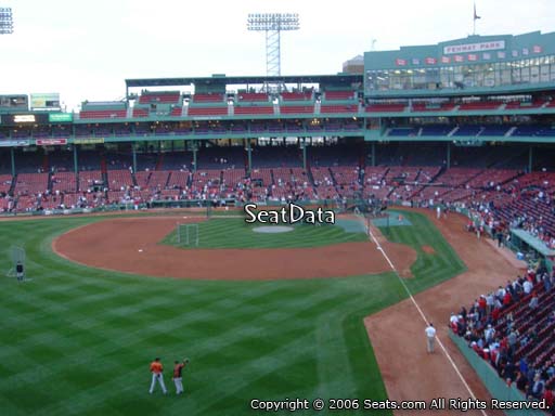 Seat view from Green Monster section M2 at Fenway Park, home of the Boston Red Sox