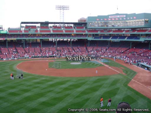 Seat view from Green Monster section M4 at Fenway Park, home of the Boston Red Sox