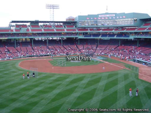Seat view from Green Monster section M6 at Fenway Park, home of the Boston Red Sox