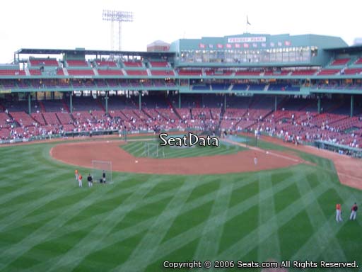 Seat view from Green Monster section M7 at Fenway Park, home of the Boston Red Sox