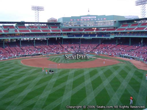 Seat view from Green Monster section M9 at Fenway Park, home of the Boston Red Sox