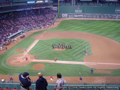 Seat view from PB 5 at Fenway Park, home of the Boston Red Sox