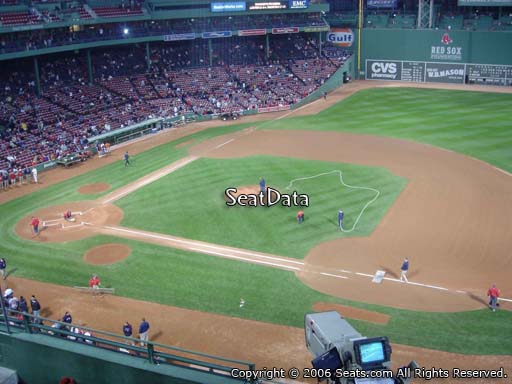 Seat view from PC 9 at Fenway Park, home of the Boston Red Sox