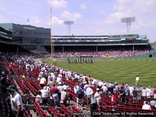 Seat view from right field box section 90 at Fenway Park, home of the Boston Red Sox