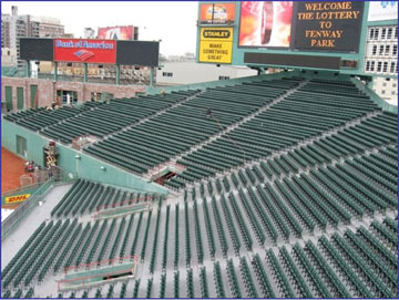 Aerial Shot of the Bleachers at Fenway Park