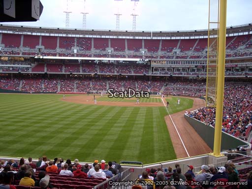 Seat view from section 106 at Great American Ball Park, home of the Cincinnati Reds