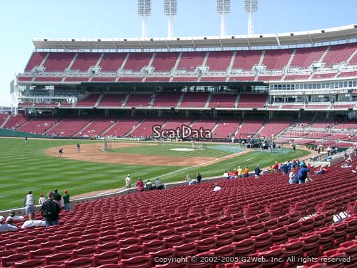 Seat view from section 110 at Great American Ball Park, home of the Cincinnati Reds