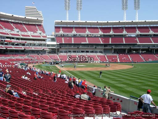 Seat view from section 138 at Great American Ball Park, home of the Cincinnati Reds