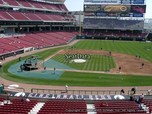 Seat view from section 302 at Great American Ball Park, home of the Cincinnati Reds